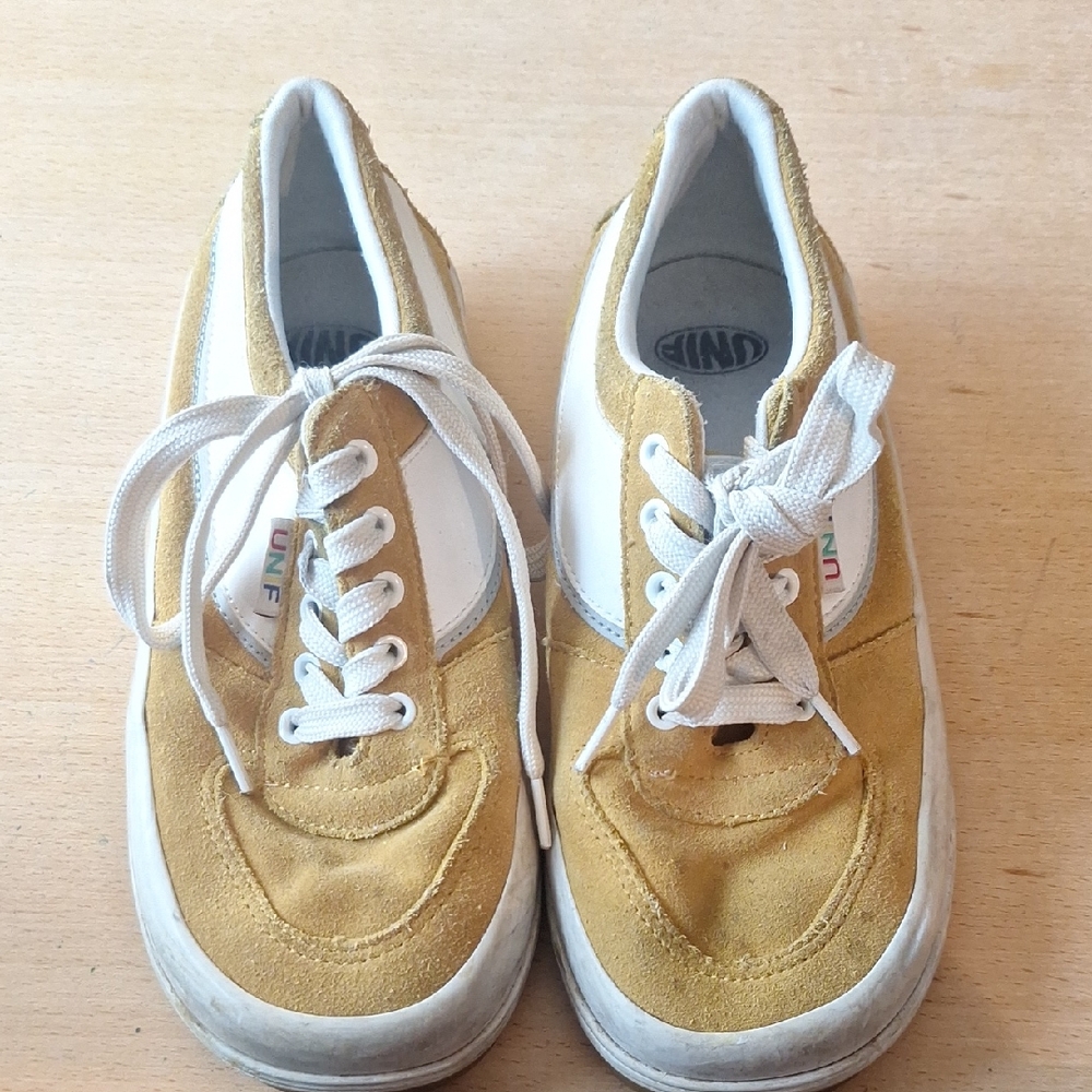 UNIF Mustard and White Sneakers Size 8